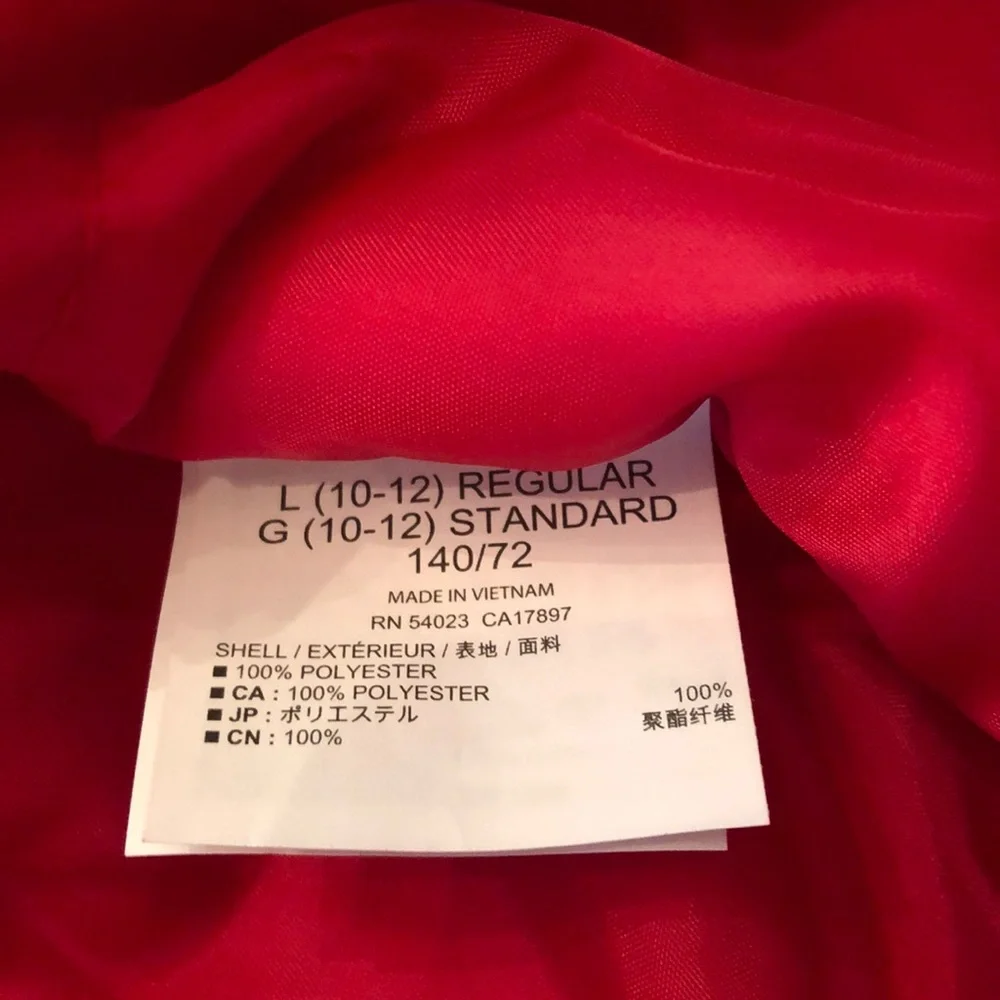 Old Navy Fleece Hooded Jacket Faux Fur Toggle in Red Size Large 10 - 12